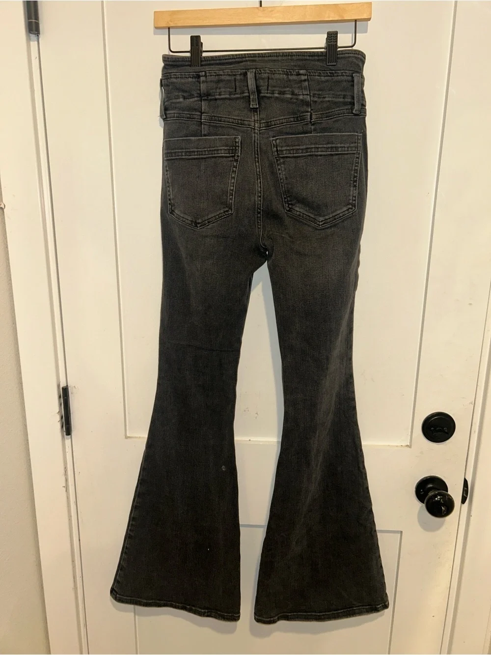 NWT We The Free People Jayde High Rise Flare Leg White Jeans Stretch Women's 27